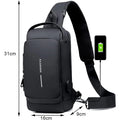 Mochila Antirrobo Impermeable con Carga USB y Cierre Numérico