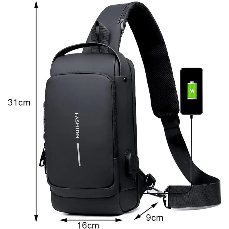 Mochila Antirrobo Impermeable con Carga USB y Cierre Numérico